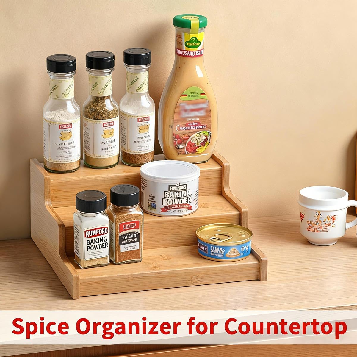 JinDoWin 2 Pack Cabinet Spice Rack Organizer - Enhanced Cabinet Spice Organizer, Practical Spice Rack Organizer for Cabinet and Efficient Cabinet Spice Organizer (2, 9 Inch)