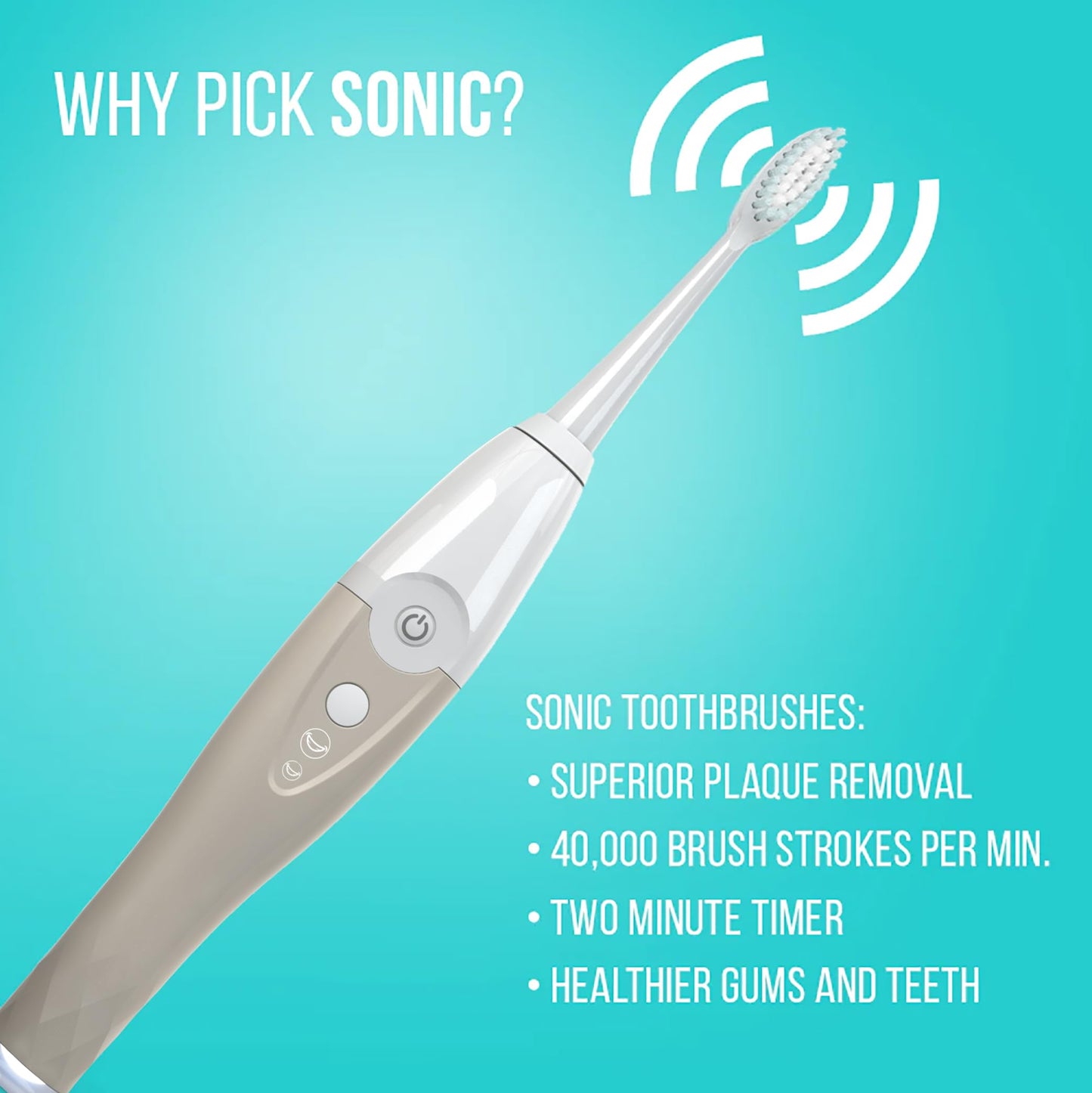 Tao Clean UV Sanitizing Sonic Toothbrush and Cleaning Station, Electric Toothbrush, Dual Speed Setting, White
