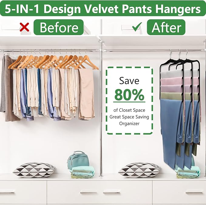 Pants Hangers Space Saving, 5P Scarf Hangers