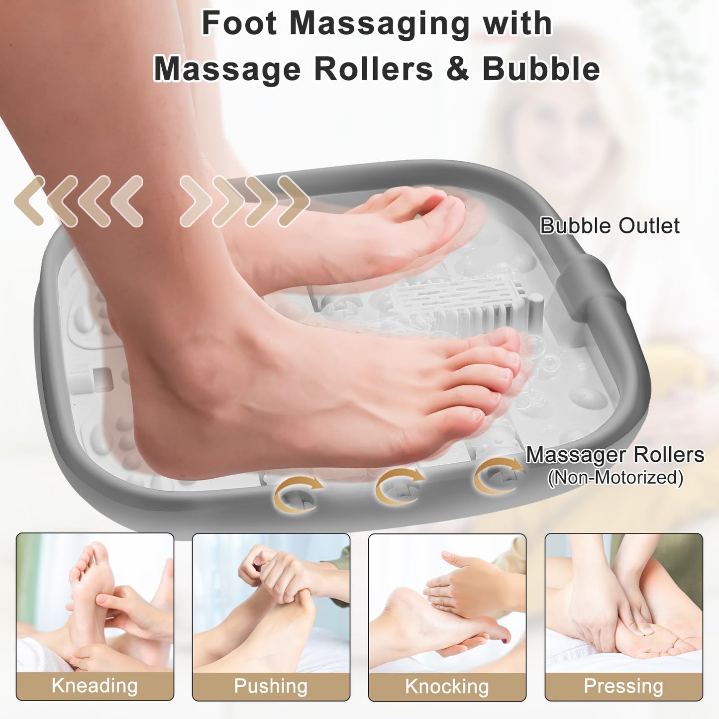 UNIFULL Collapsible Foot Spa Bath with Heat, Touch Screen, Remote Control, Massage Rollers, Timer, Bubble, Foot Pedicure Kit, Temperature Control Pedicure Foot Spa, Foot Bath