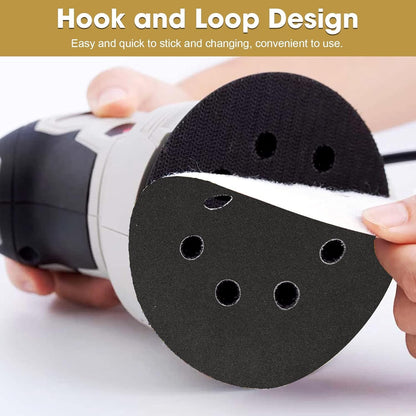 STEBRUAM 50PCS 125mm Dry Wet Sanding Discs 400 Grit, Hook and Loop Sandpaper Silicon Carbide Orbital Sander Discs for Polishing/Metal/Automotive