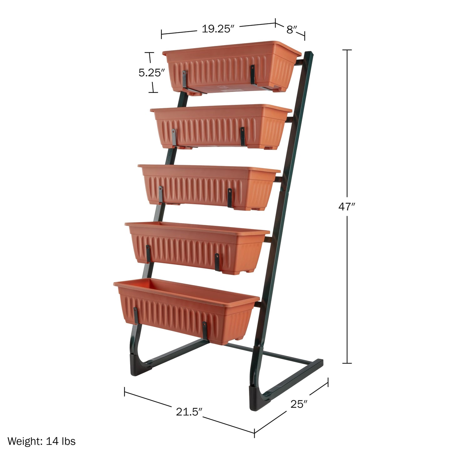 Raised Garden Beds - 5 Tier Vertical Garden Planter - Planters for Outdoor Plants - Gardening and Greenhouse Accessories by Pure Garden (Terracotta)