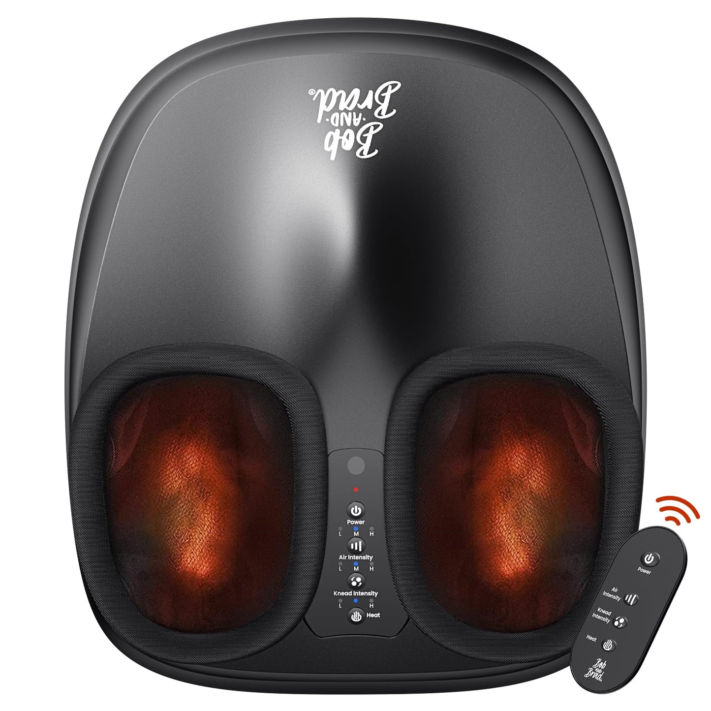 BOB AND BRAD Foot Massager Machine with Heat and Remote, Fits up to Men Size 14, Electric Shiatsu Deep Kneading Foot Massager, Relieve for Plantar Fasciitis and Neuropathy Pain