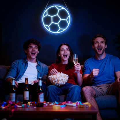 Soccer Neon Sign,Soccer LED Neon Signs for Wall Decor, Dimmable USB-Powered Football Light with ON/OFF Switch for Bedroom, Living Room, Game Room, Club, Kids Holiday Gifts