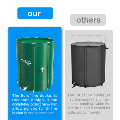 KMJETNIVY Rain Barrel Anti-Collapse Collapsible Rainwater Collection System,Portable Water Storage Tank,Garden Water Catcher(265G)