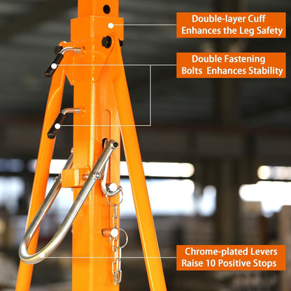 Adjustable Gantry Crane with Hoist and Trolley 4000 LBS, Overall Height Adjustable 7.78~11.04 FT, Shop Crane 2T Hoist Garage Crane