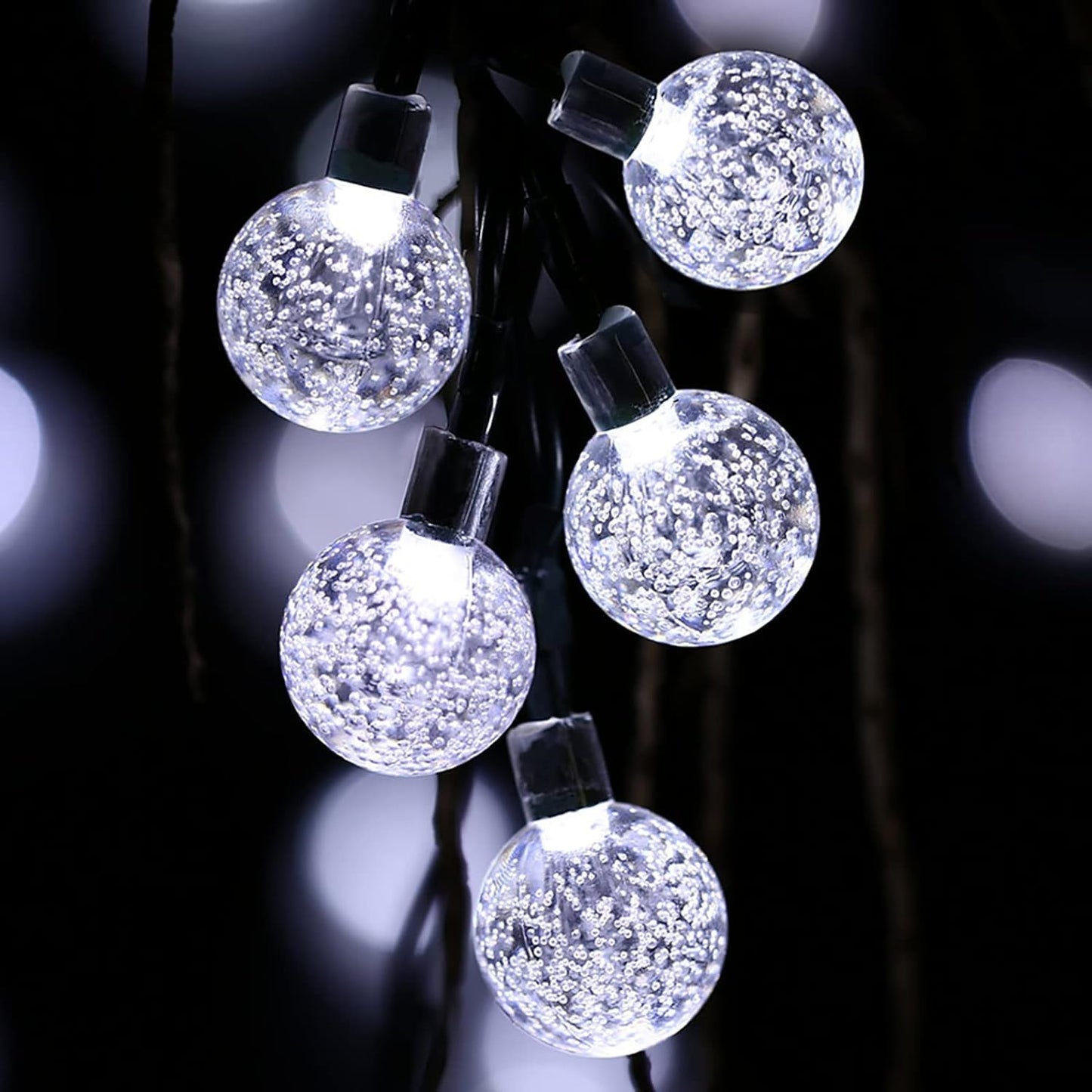 Toodour Solar String Lights Outdoor, 56ft 100 LED Globe String Light with 8 Mode, Waterproof Crystall Ball Lights Solar Patio Lights for Garden, Lawn, Patio, Gazebo, Yard, Outdoor Decor - Cool White