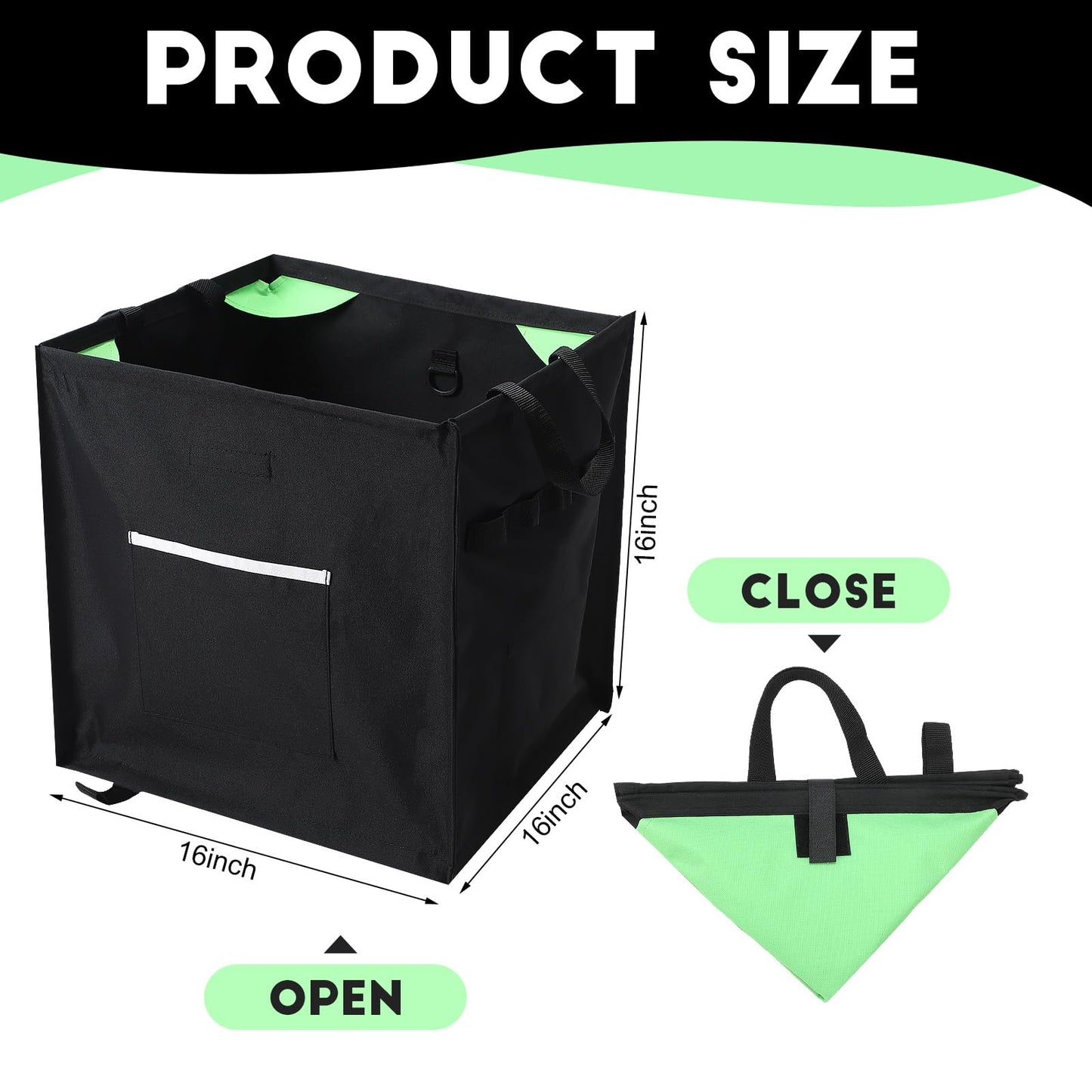 Arrowbash Throw Line Cube Bag - Easy Folding Arborist Throw Line Storage Portable Climbing Rope Organizer Box for Tree Work Outdoor Rope Accessories, Black