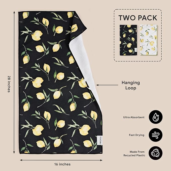 RECYCO Waffle Kitchen Towel Set of 2