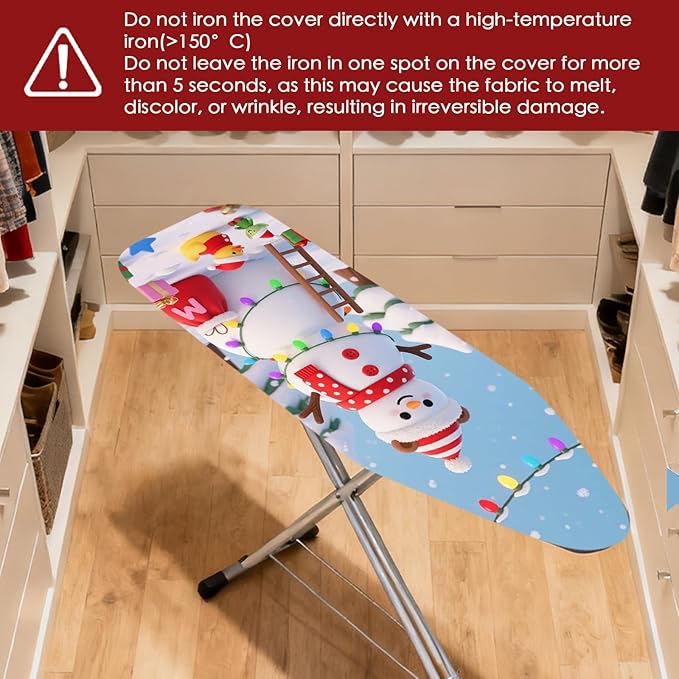 Nuxovilar Ironing Board Cover Winter Snowman Pattern Polyester 15x54 Inches