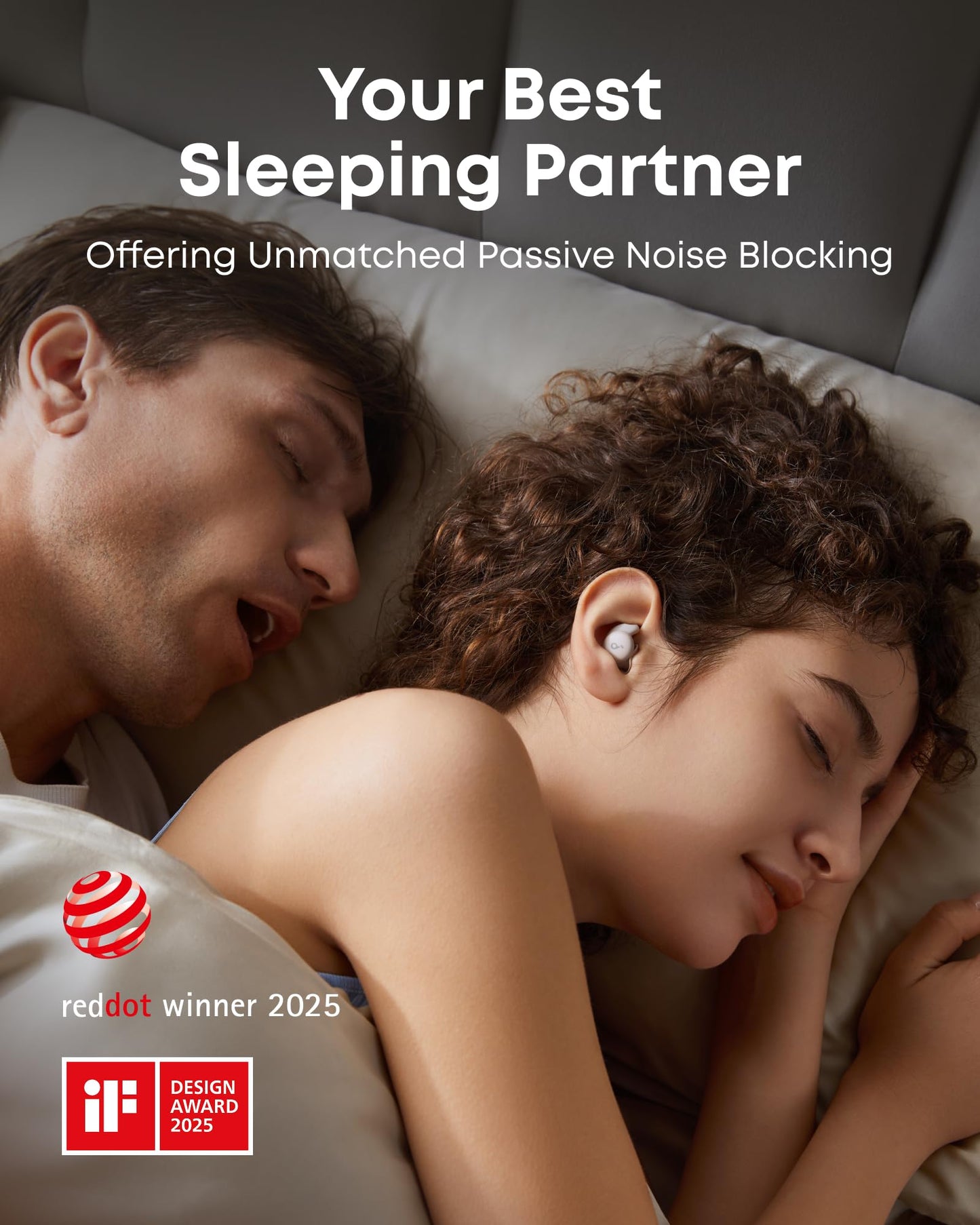 Soundcore Sleep A20 Earbuds by Anker, Noise Blocking, Comfy for Side Sleepers, AI Brainwave Audio, 80H Playtime, Stream Content via Bluetooth 5.3, Sleep Monitor, Personal Alarm