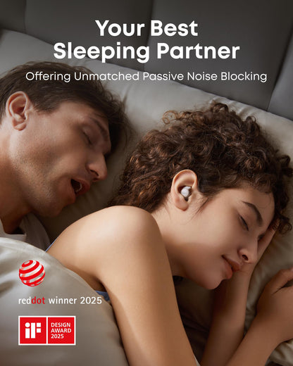 Soundcore Sleep A20 Earbuds by Anker, Noise Blocking, Comfy for Side Sleepers, AI Brainwave Audio, 80H Playtime, Stream Content via Bluetooth 5.3, Sleep Monitor, Personal Alarm