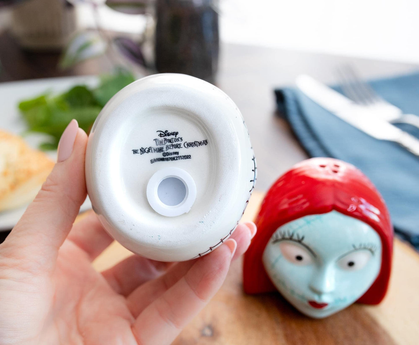 Disney The Nightmare Before Christmas Jack and Sally Ceramic Salt and Pepper Shakers, Set of 2 | Spice Dispenser Storage Canisters