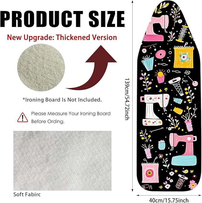 Nuxovilar Ironing Board Cover Needle Cotton 15x54 Inches | Ironing Board Cover