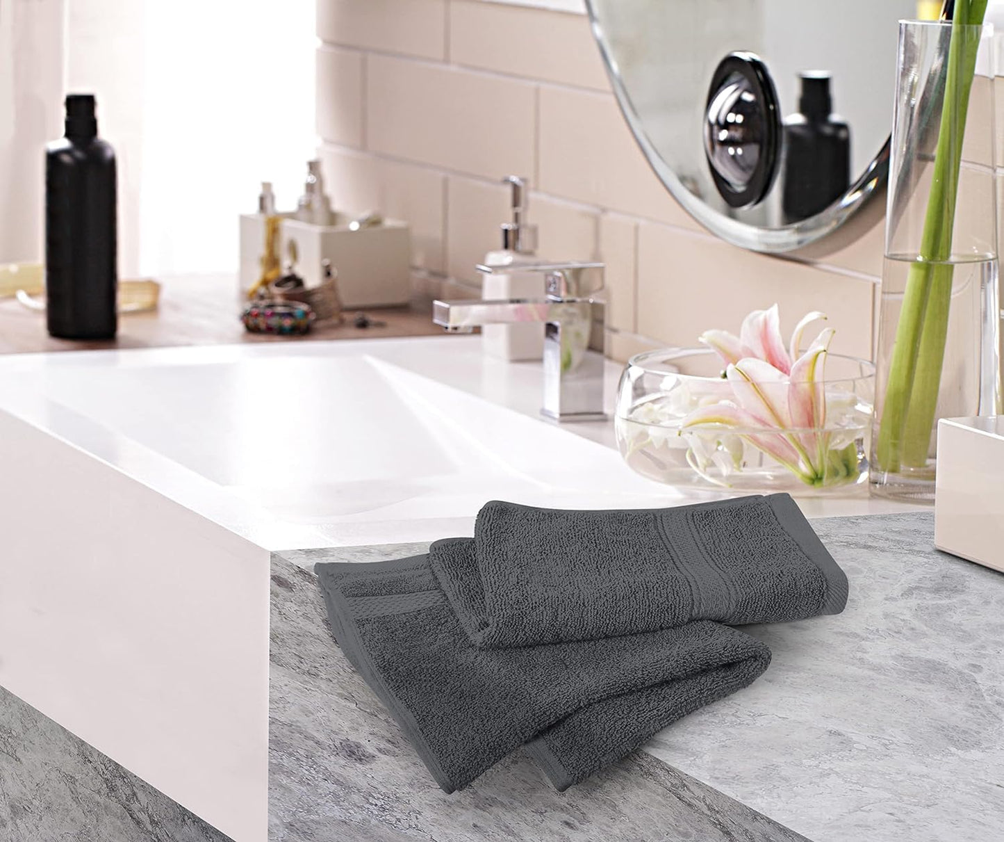 Utopia Towels - Premium Hand Towels - 100% Combed Ring Spun Cotton, Ultra Soft and Highly Absorbent, Extra Large Thick Hand towels 41 x 71 cm, Hotel & Spa Quality Hand Towels (6-Pack) (Grey)