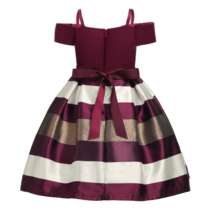 NSSMWTTC Girls Embroidery Easter Frocks Hallowmas Christmas Kids Birthday Party Dresses New Year Clothes (Wine,150)