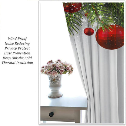 ICMOLYYENLO Winter Snowman & Snowflake Rod Pocket Curtains - Bedroom & Living Room Christmas Decoration - New Year Gift - 42x45 Inch Decor - 2 Piece Set