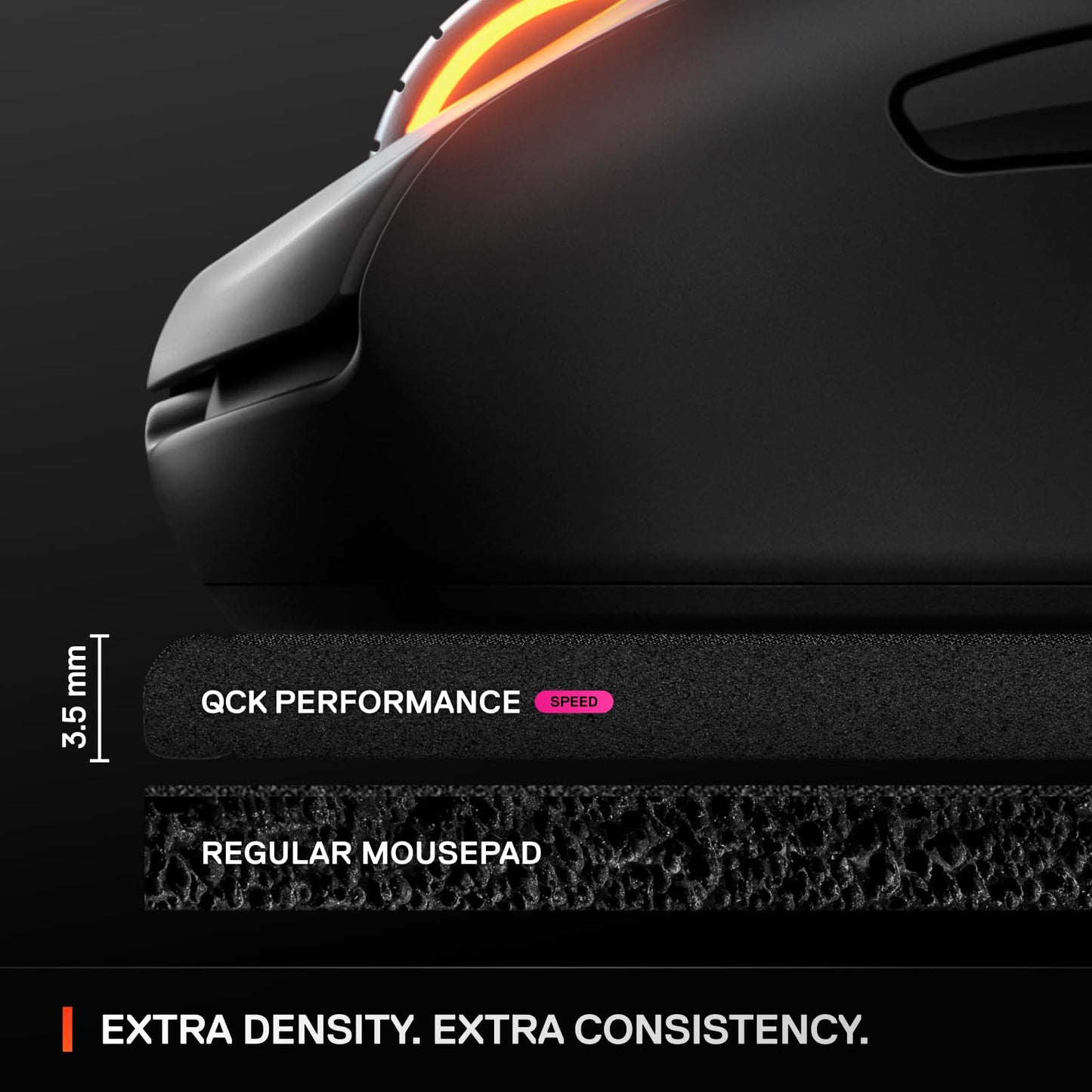 SteelSeries QcK L Performance Speed Gaming Mousepad — Extra Density for a Smooth Glide — Low-Profile Edge Stitching — Non-Slip Neoprene Rubber Base — 16.54 x 19.29 inch — FPS, MOBAs, RTS, MMO
