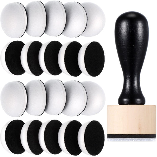21 Packs Mini Round Ink Blending Tool with Foams Set 2.7 Inch Including 20 Pcs Replacement Refill Sponge Domed Foam Pads Art Supplies for Distressing Blending and More