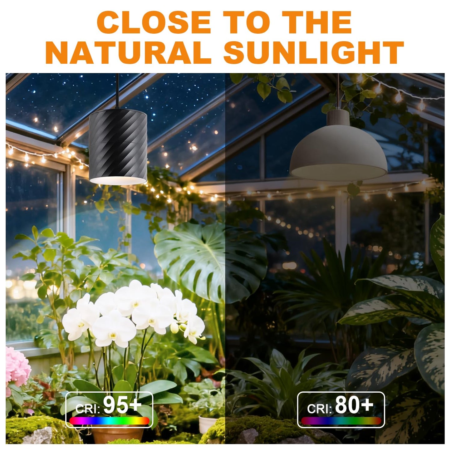 Cofiveevo Hanging Indoor Plant Growth lamp, 25W Full Spectrum, Adjustable Angle Plant lamp, Suitable for Indoor Foliage Plant Auxiliary Lighting, Meat Quality, Flowers, 2700k-6500K (Black)