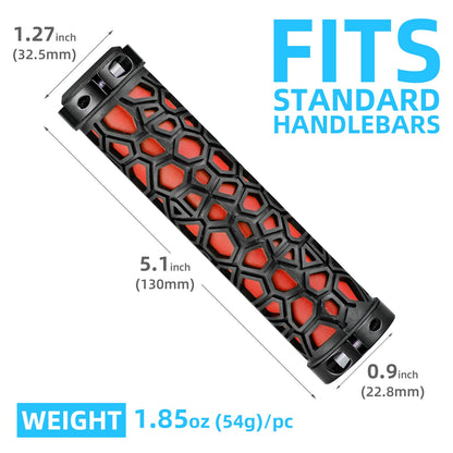 ROCKBROS Bike Handlebar Grips Double Lock-on Bike Grips Non-Slip Bicycle Handlebar Grips for MTB, BMX, Scooters, Folding Bikes 22.2mm