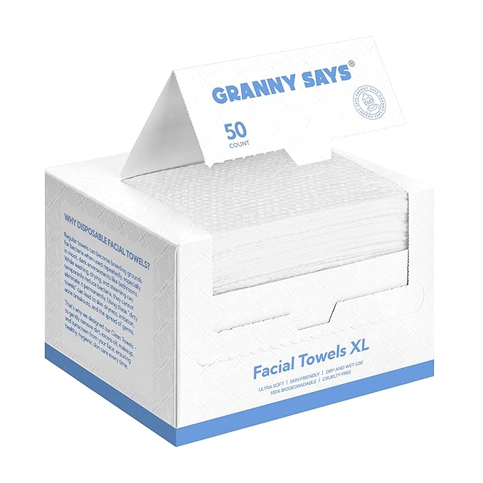 GRANNY SAYS Disposable Face Towel, Face Towelettes Disposable Biobased