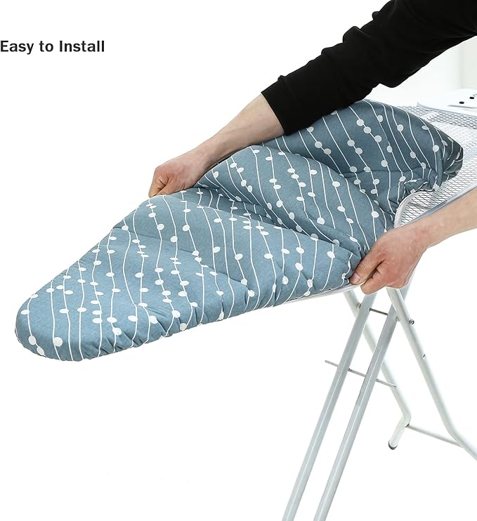 Ironing Board Cover and Pad Standard Size 15" x 54", 3 Pairs of Hook and Loop