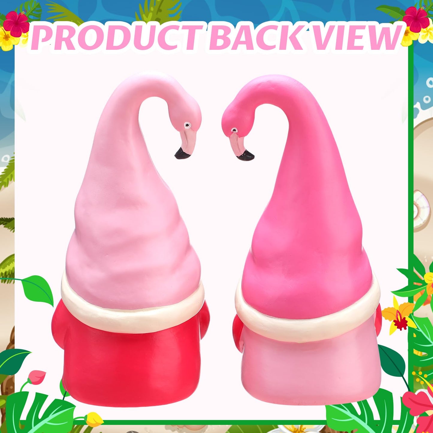 Shappy 2 Pcs Flamingo Gnomes Decor Summer Gnomes Decor Beach Tropical Tiered Tray Kitchen Table Home Decoration Small Statue Flamingo Lovers Gifts Summer Christmas Decorations for Home