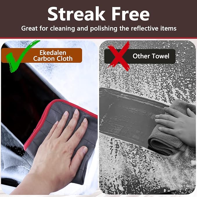 Lint Free Carbon Microfiber Cleaning Cloth Glass Window Polishing Streak Free