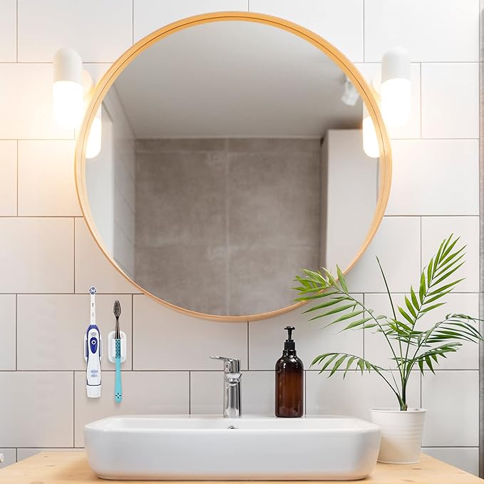 2 PCS Toothbrush Holder Wall Mounted