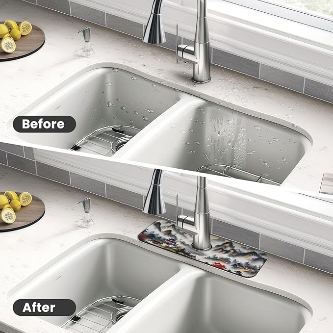 Chinese Sun Mountain Tower Garden Fashion Kitchen sink faucet pad, strong water