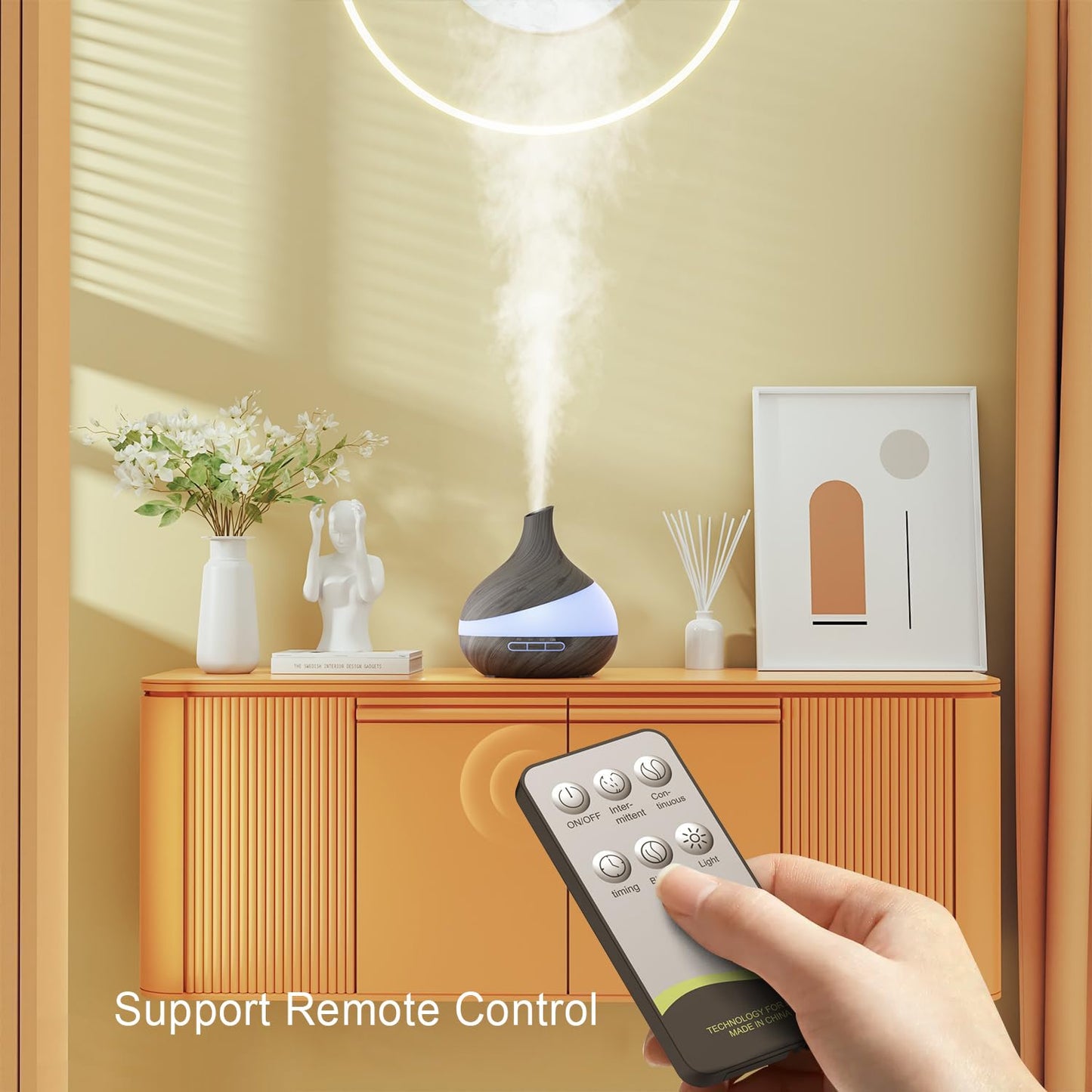 TDZXQQ Essential Oil Diffuser for Women, 𝟓𝟎𝟎𝐦𝐥 Aromatherapy Diffuser:𝟏𝟒-𝐂𝐨𝐥𝐨𝐫 LED, Dual Mist 30/60ml/h, Remote Control, Auto Shut-Off, Hotel Spa Bedroom