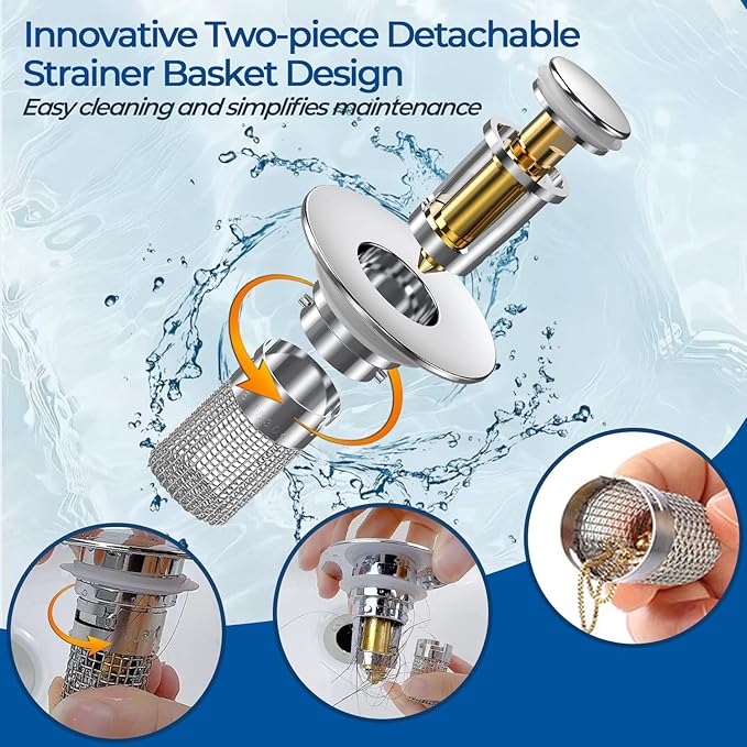 Sink Stopper Hair Catcher, Pop-up Sink Drain Strainer