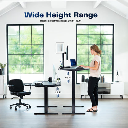 VIVO Electric 71 x 30 in Standing Desk, Memory Height Adjustment, 1B Series, Holds 220 lbs, Dark Walnut Top Black Frame, DESK-KIT-1B7D