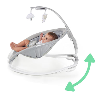 Ingenuity, Cuddle Lamb Baby Rocking Hammock with Vibration, Game Bow are 2 Stuffed Animals, 12 Melodies, 4 Nature Sounds, Adjustable Volume, Ergonomic, from Newborn to 18 kg