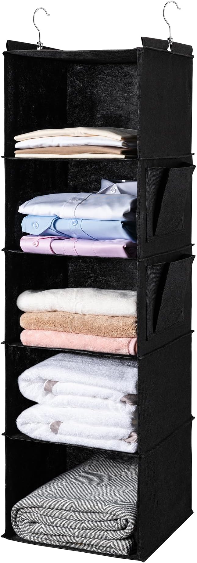 BOOMIBOO Hanging Closet Organize and Shelves，5-Hanging Shelf