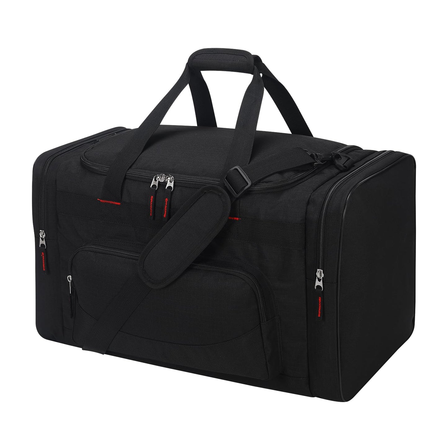 THSOGO 22 inch Gym Bag for Men - 55L Large Travel Duffle Bag Sports Equipment Bag with Multiple Zippered Pockets,Outdoor Workout Duffle Bag for Overnight Weekend - Black