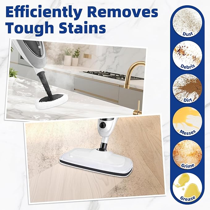 LOVECO 4 Pack Steam Mop Pads + 4 Microfiber Small Cloths Compatible