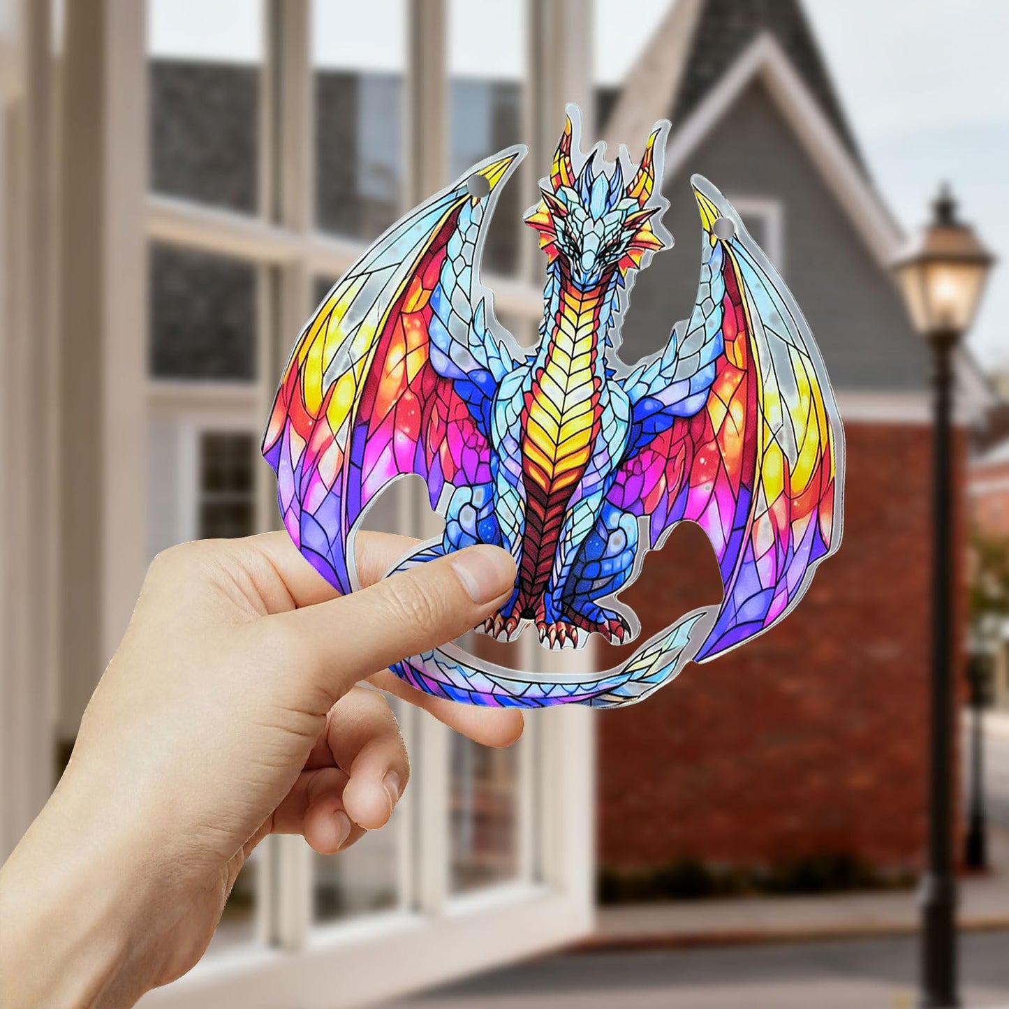 Dragon Ornament Acrylic Suncatcher Window Hanging Wall Decor for Indoor Outdoor Doors Home