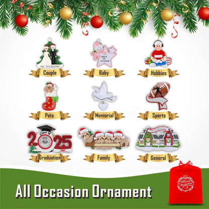 Personalized Family Christmas Ornament 2026 - Gingerbread House Family of 16 Christmas Ornament, Large Candy Cane Tree Decoration Gift for Grandkids, Parents & Extended Relatives Holiday Keepsake