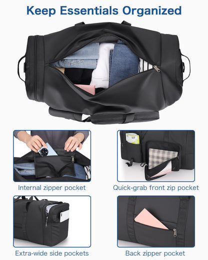 120L Travel Duffle Bag for Men and Women, Urtala 34” Large Duffle Bag for Traveling with Shoes Compartment, Foldable Travel Duffel Bags, Waterproof and Tear Resistant