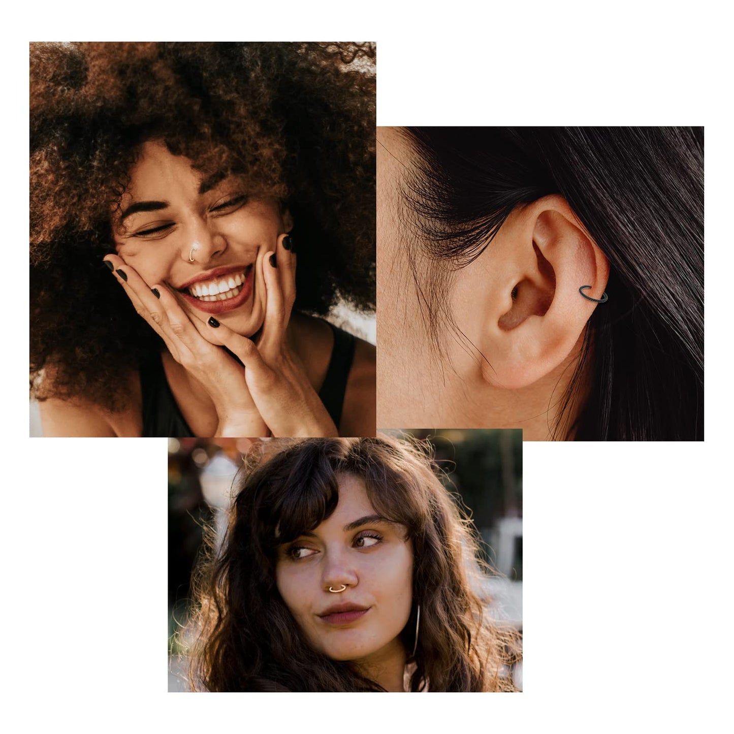 GAGABODY Septum Jewelry: Seamless Septum Clicker Nose Rings - 18 Gauge Hoop, 8mm, Silver Surgical Steel