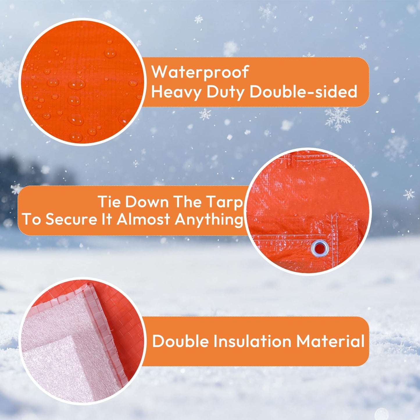 ONENESS Concrete Blanket, Construction Concrete Curing Blanket 3.6mm/0.15inch Thickness, Tarpaulin, Multipurpose Use Waterproof Tarps with Ball Bungee Cords,12' x 24'
