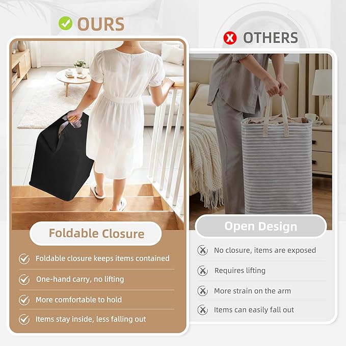 STORAGE MANIAC 1-Pack Large Laundry Hamper, 100L Collapsible Laundry Basket