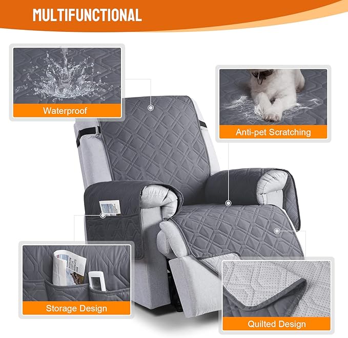 VANSOFY 100% Waterproof Recliner Chair Covers, Recliner Cover Non-Slip Dog