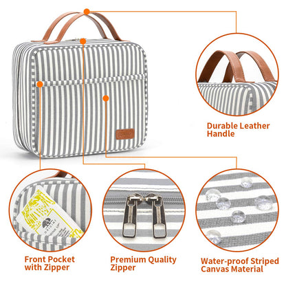 Hanging Travel Toiletry Bag, Large Capacity Wash Bag Waterproof Cosmetic Bag Makeup Organizer with 4 Compartments & 1 Sturdy Hook for Women/Men