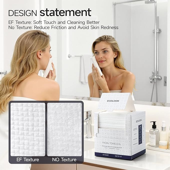 ECOLOOK Face Towels XL Travel Pack, 3-Box| Thickened Disposable Face Towels