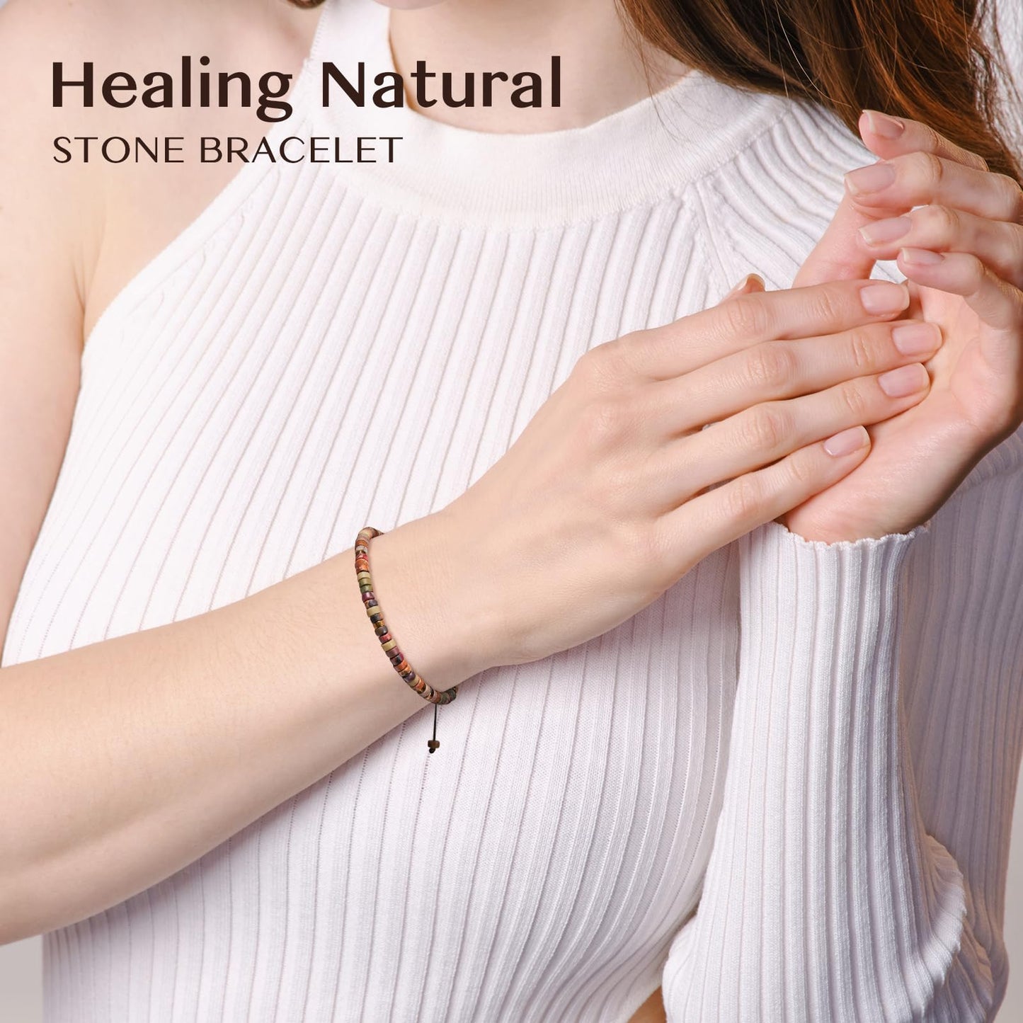 ZOKCC Niece Bracelets Gifts from Auntie Healing Natural Stone Beads Bracelets - Inspirational Mothers Day Christmas Birthday Gifts for Niece