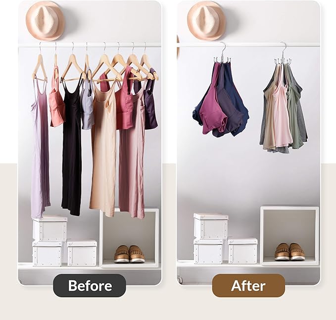 ZEDODIER Tank Top Hanger, 2 Pack Rotatable Bra Organzier