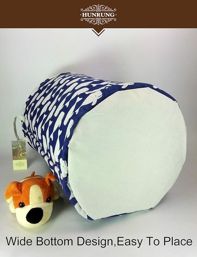 HUNRUNG Laundry Hamper, Large Canvas Fabric Lightweight Storage Basket Toy
